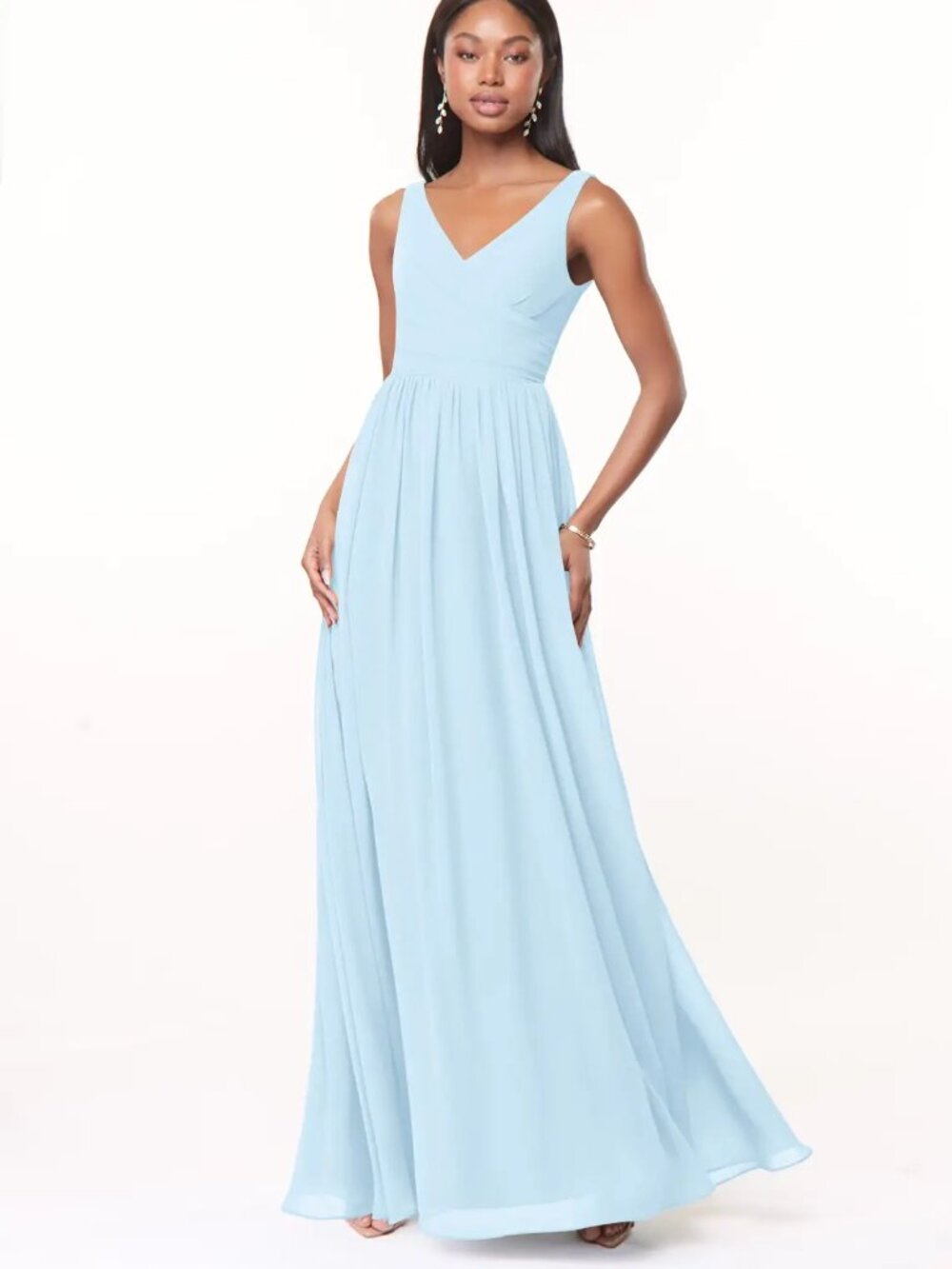 NEW azazie keyla bridesmaid dress sky blue 🤍 6